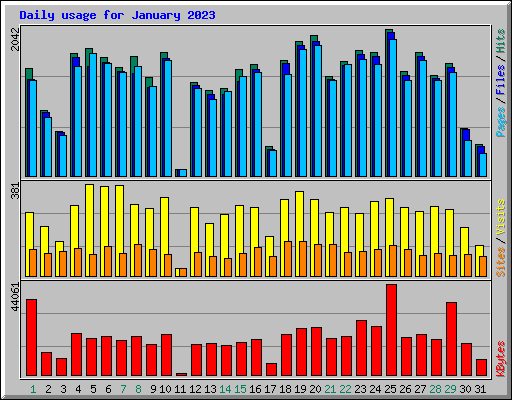 Daily usage for January 2023