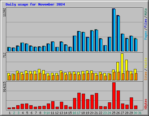 Daily usage for November 2024