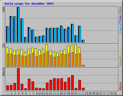 Daily usage for December 2024