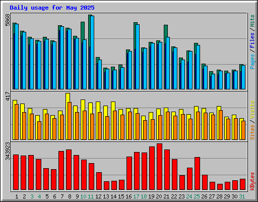 Daily usage for May 2025