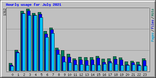 Hourly usage for July 2021