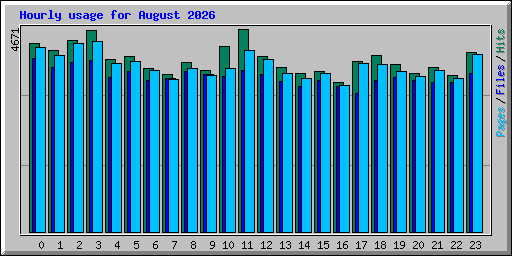 Hourly usage for August 2026